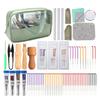 Needle Felting Supplies for Craft with Felting Needle Felting Pad Finger Cots Wood Handle Beginner Wool Felting Tool
