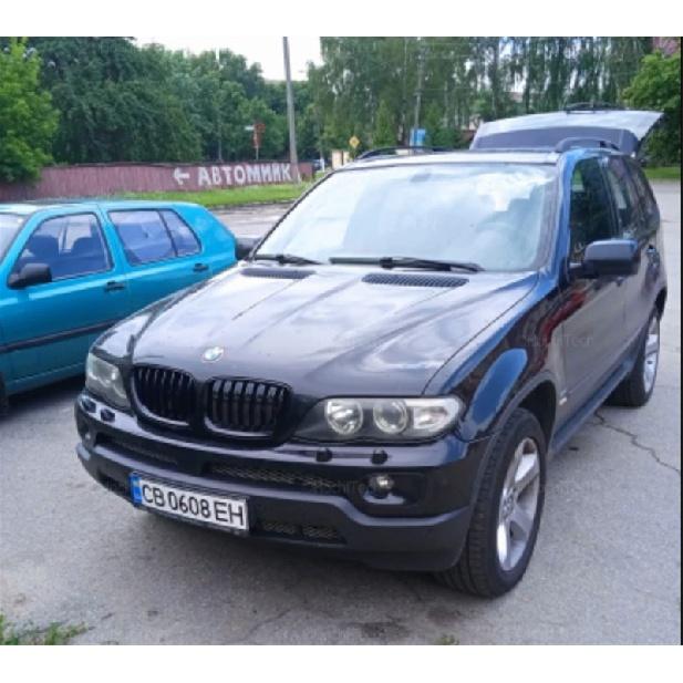 Новый вид, автомобильная решетка, передняя глянцевая 2-линейная двойная планка для BMW X5 E53 LCI 2004 2005 2006, автомобильные аксессуары