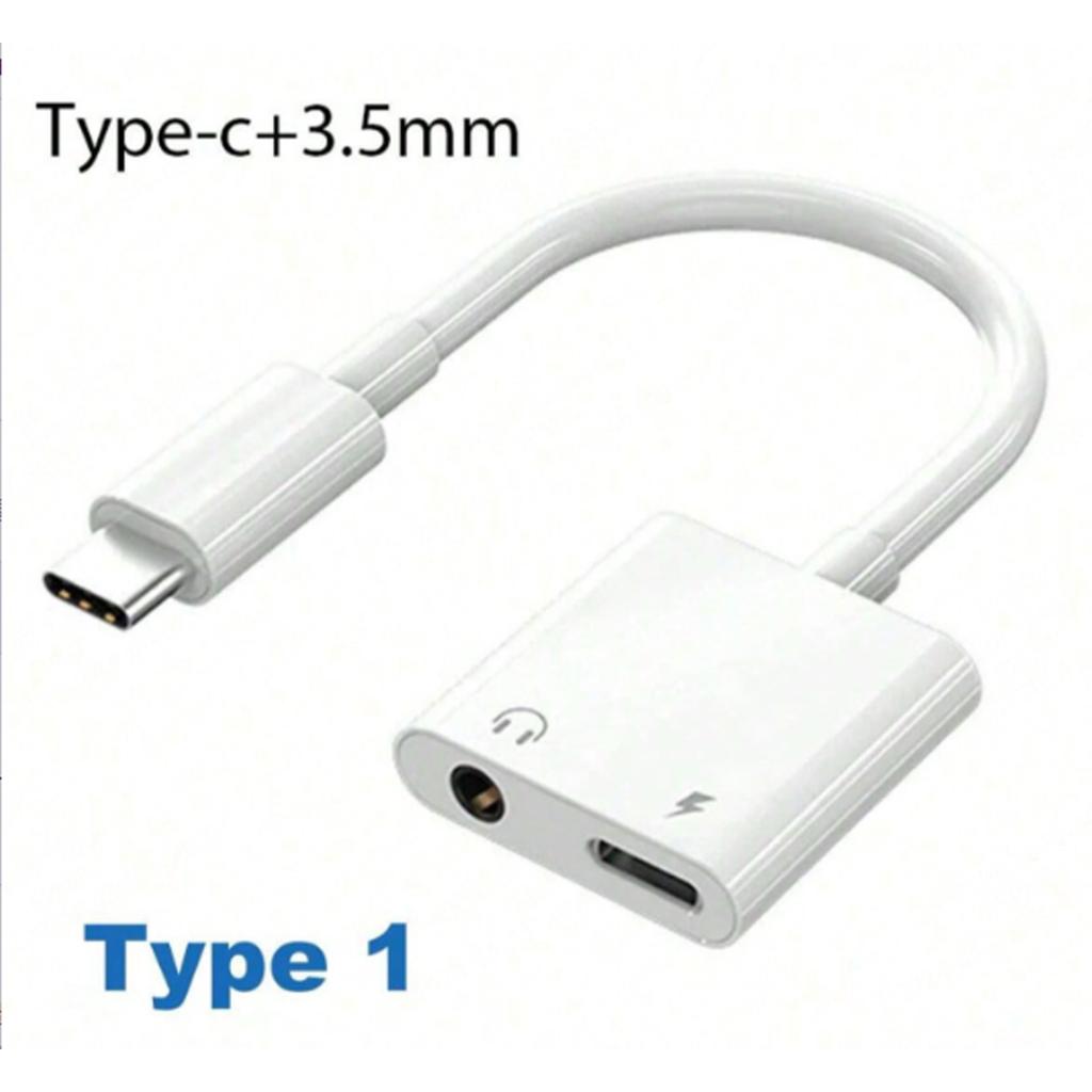 2 In 1 USB-C To 3.5mm Jack Audio Converter Dual Type C Charging Adapter Connector Splitter For iPhone 16 15 Huawei Xiaomi Samsun