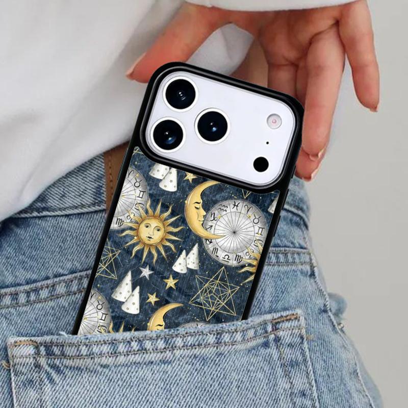 Чехол для телефона "Солнце, Луна и Звезды" для iPhone 17ProMax 12 13 14 15 16e 17 Pro Max Plus Air Cover
