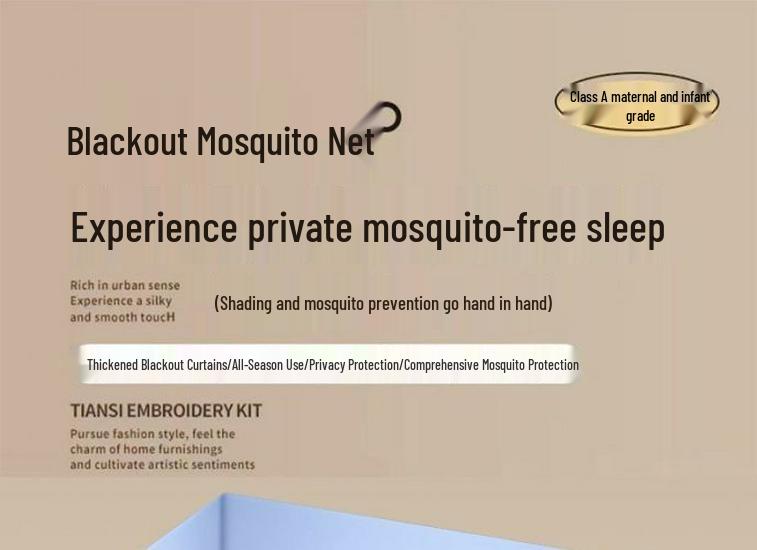 Anti-Fall Mosquito Net and Dustproof Blackout Bed Canopy for Children, Sit-On Style for Single/Double Beds