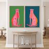 Boho Abstract Animals Poster Dot Cartoon Cheetah Cat Wall Art Canvas Painting Trendy Prints Wall Pictures Living Room Home Decor
