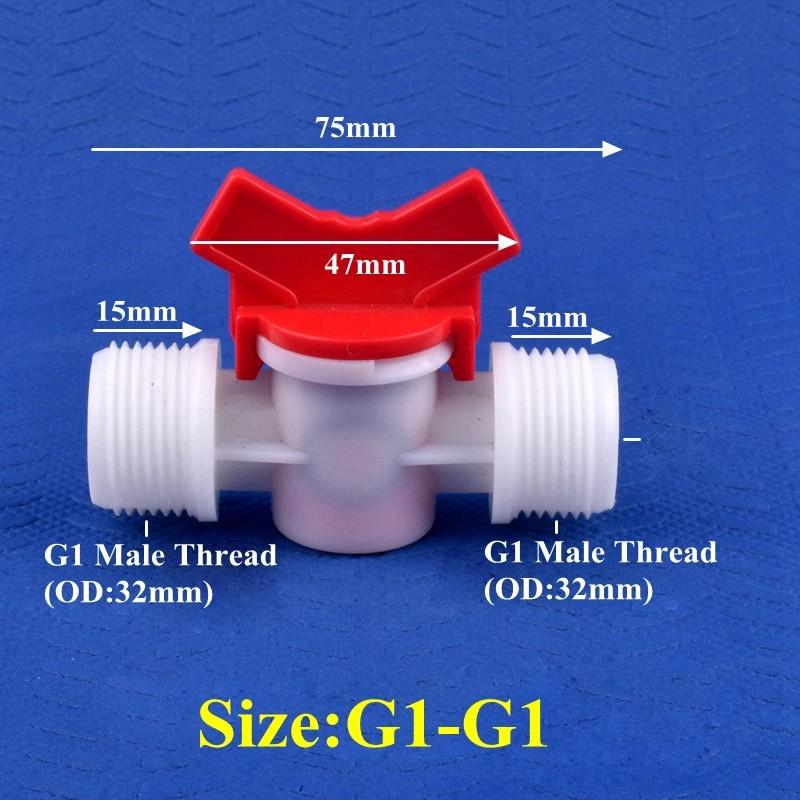 5 шт./лот G1/4" ~G1" наружная резьба POM шаровой клапан равного/редукционного диаметра клапан аквариумный бак адаптер домашний сад капельный полив шланг клапан