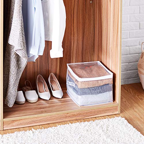 Basic storage box with zipper, clear, set of 3