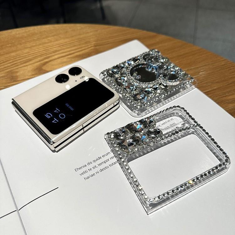 Применимо к OPPO FindN2Flip чехол для мобильного телефона со стразами Зеркало Микки FindN2 полный бриллиант всесторонний женский защитный чехол