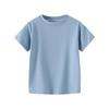 Kids' Short-Sleeve Summer T-Shirt - Korean Style Solid Color Round Neck for Boys & Girls