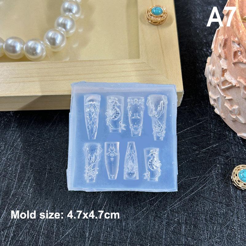 3D Силиконовая форма для нейл-арта Мультяшный милый пес медведь торт хлеб рельефная резьба DIY дизайн детали для ногтей шарм украшения инструмент для маникюра