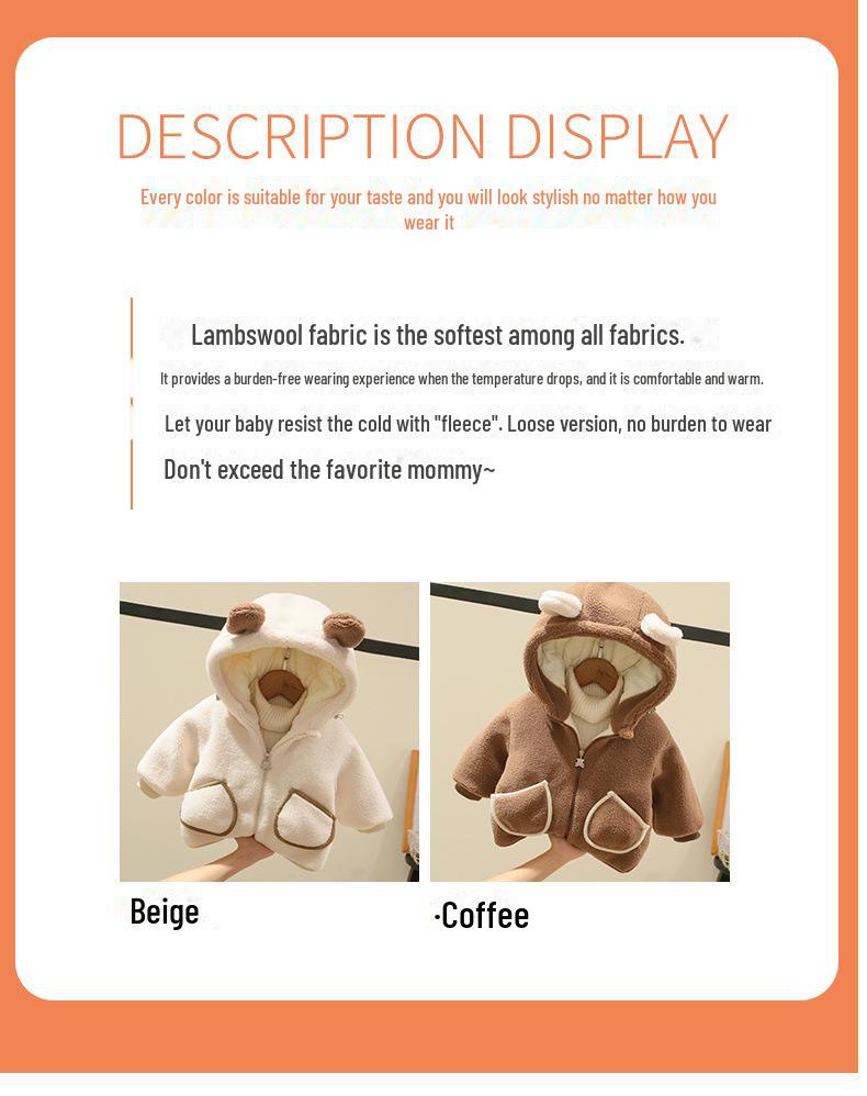 Детская зимняя куртка из толстого флиса с капюшоном для мальчиков и девочек