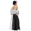 2021 Cruella 101 Dalmatians Evening Gown: Halloween Costume & Stage Performance Outfit