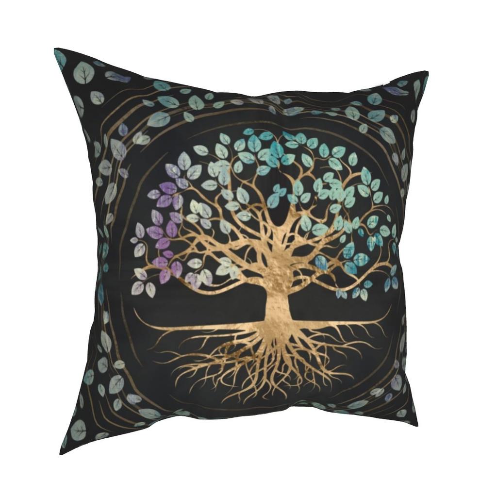 Tree of Life Mystic Viking Pillowcase Bed Cart Holy Gold Cushion Cover Decorative Pillowcase