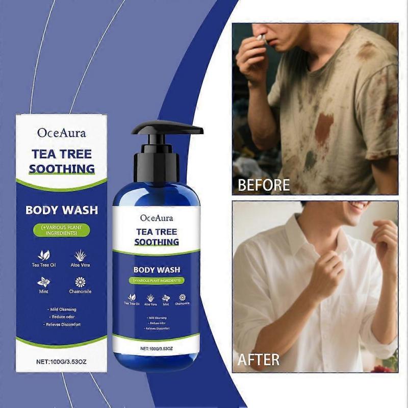 Natural Tea Tree Body Wash Pump Soothes Itching Healthy Skin Hypoallergenic