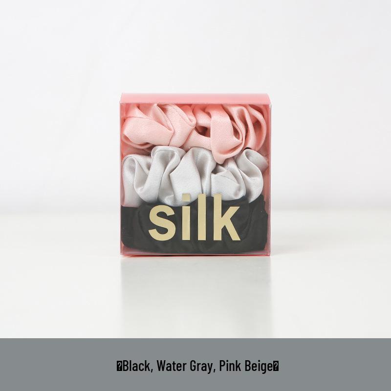 Butterfly Embroidered Silk Scrunchie Gift Set - Medium 19 Momme 100% Mulberry Silk Hair Ties