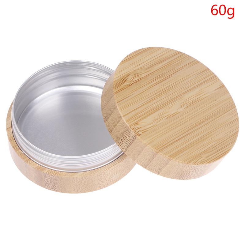 Баночка для крема из бамбука, маска для дизайна ногтей, многоразовый пустой контейнер для косметики, коробка для хранения бутылочек 10/15/30/50/60/80/100 г