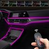 USB-подсветка салона автомобиля, 64 цвета, оптоволоконные полосы, несколько режимов, управление звуком, RGB, декоративная лампа окружающего освещения, неоновый свет автомобиля
