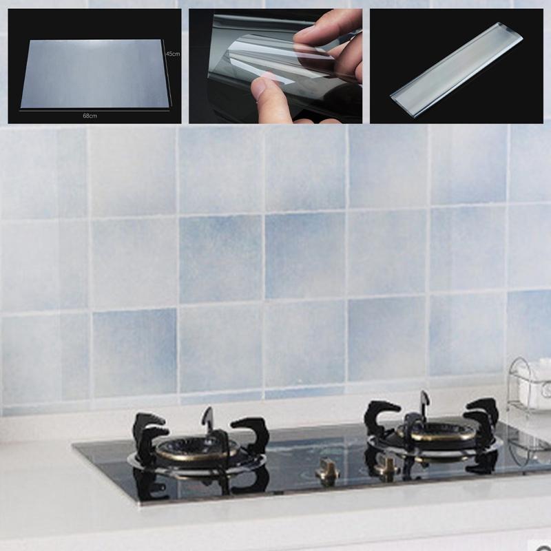 Водонепроницаемая масляная наклейка на стену, обои, кухонный шкаф, фартук, протектор стены, прозрачная самоклеящаяся наклейка 70*45 см