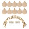 10PCS Unfinished Ball Ornaments Wooden DIY Unfinished Xmas Tree Hanging Balls Embellishments for