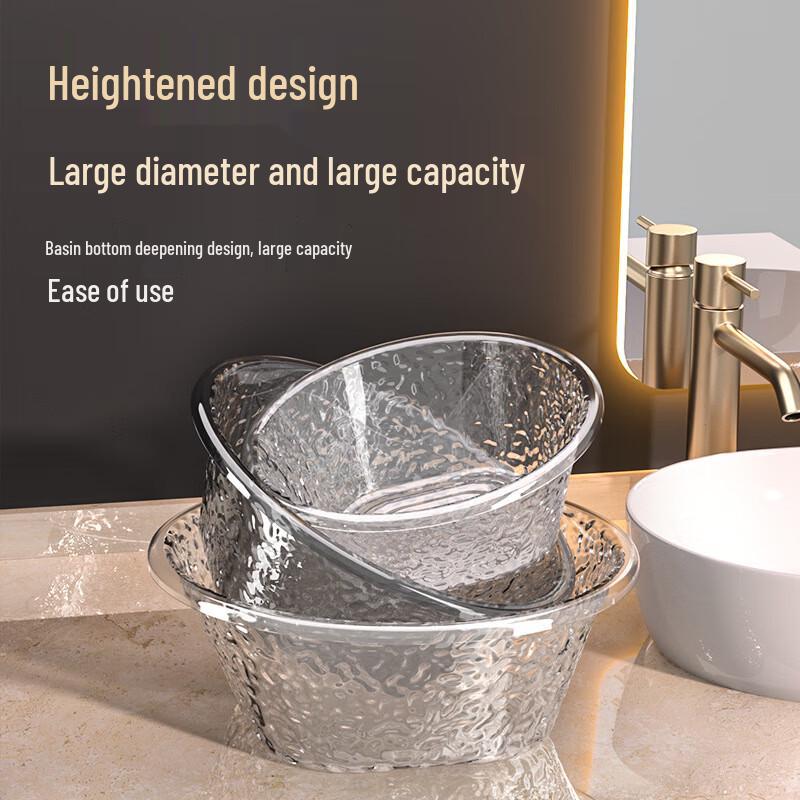 Transparent Water Ripple Plastic Washbasin Set