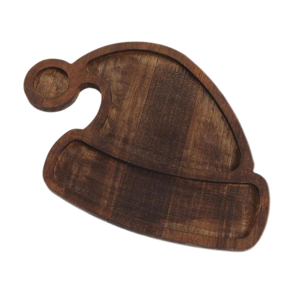 Christmas Tree Tray Cute Home Wooden Fruit Dinner Plate Cake Dessert Plate for Entertaining, Breakfast, Coffee Table, Home Decor