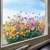 Window Decals Spring Garden Design Double-Sided Visibility Electrostatic Adsorption Glass Sticker Home Shop Window Decoration