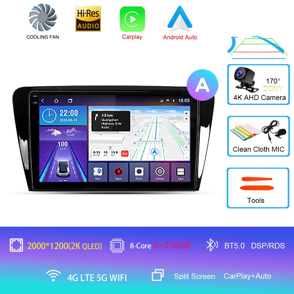 Android 14 Автомобильное радио для Skoda Octavia 3 A7 2013 - 2018 Мультимедийный видеоплеер Навигация стерео GPS Нет 2din 2 din dvd