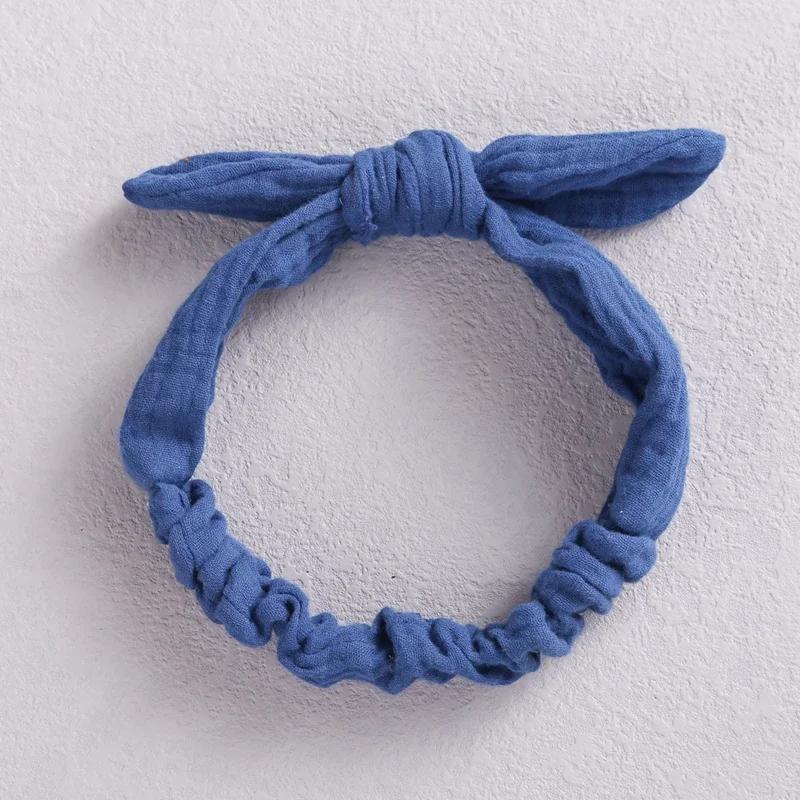 Baby Elastic Hair Bands Girl Headband Cotton Linen Kids Headwear Knot Hair Accessories Toddler Rabbit Ear Turban Playa Ties Soft