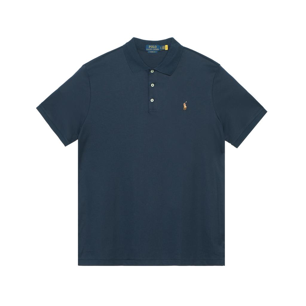 Polo Ralph Lauren Solid Color Logo Embroidered Short Sleeve Polo Shirt Men Tops Navy-Blue 710870645-002