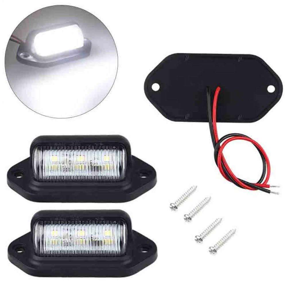 2Pcs 12V-24V LED License Plate Light Waterproof Side Lamp Step Bulbs Tail Lamp  Van Installation