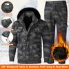 Men's Sets Winter Jackets and Pants Thicken Fluff Lining Warm Puffer Jacket Outdoor Pants Windproof Climbing 2 Pcs