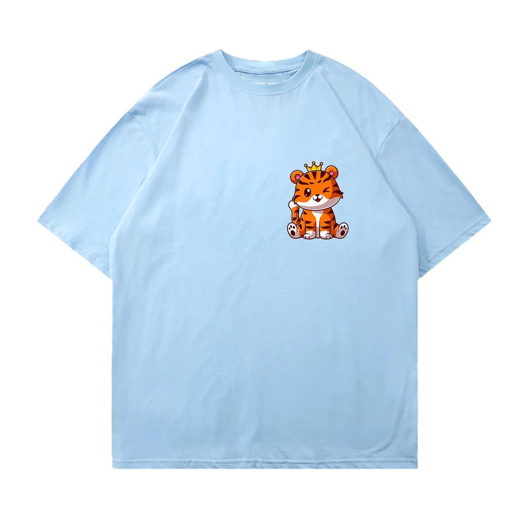 Tiger Cute Pattern T-shirt for Men and Women T-shirt for Women T-shirt Large Size LENGAN PENDEK Korean Top Animal Shirts