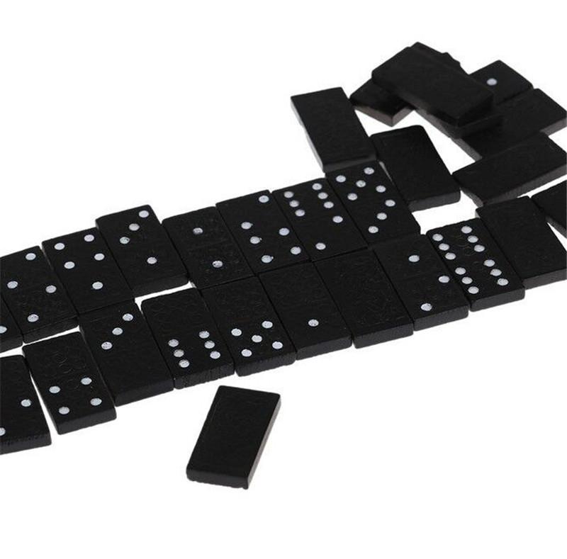 Домино с деревянной коробкой для хранения - Очень подходит для семейных игровых вечеров Настольные игры домино с инструкциями Обучающая игрушка для детей