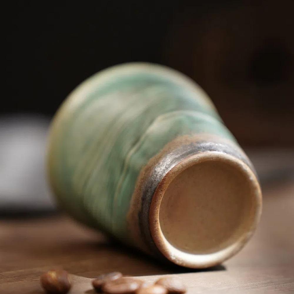 Antique Ceramic Espresso Coffee Cup Irregular Tea Cup Retro Pleated Cup Kitchen Tools