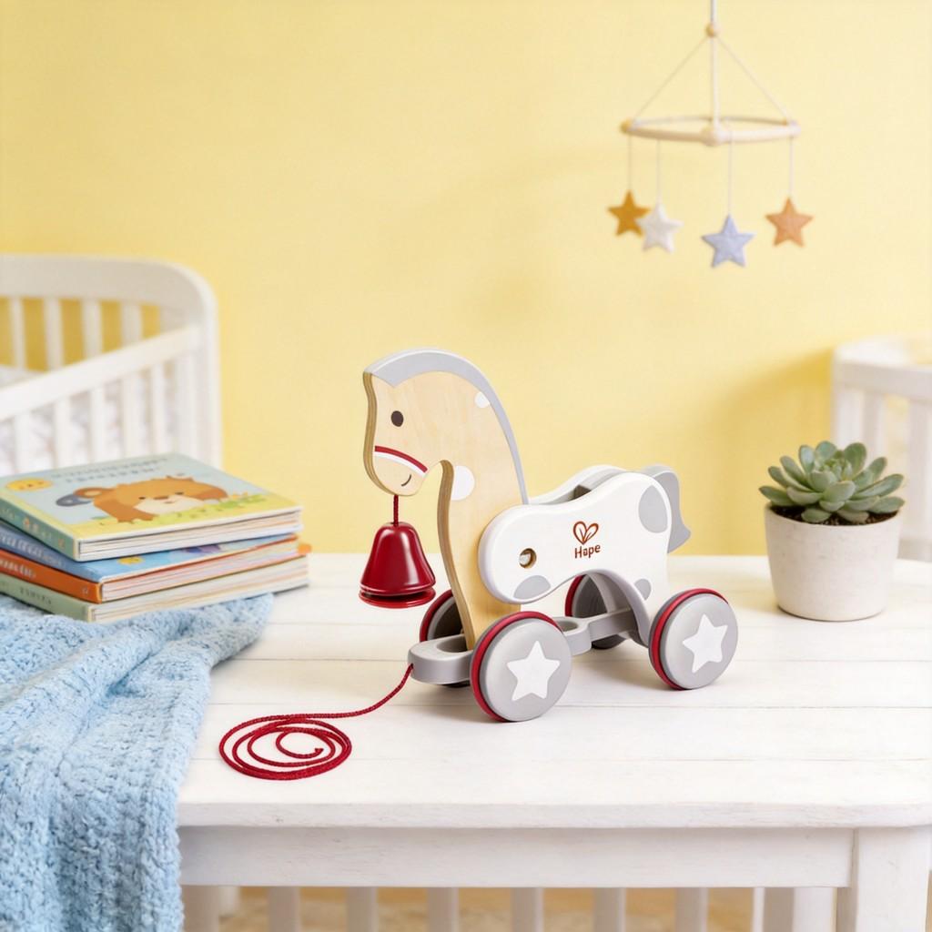 Wooden Pull Toy Frog Family For Toddlers Kids Baby Boys Girls Learning Active Play