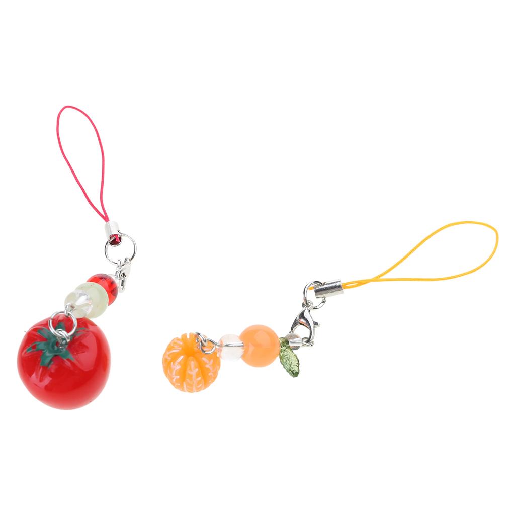 Модный брелок для мобильного телефона Стильная цепочка для телефона с помидором и апельсином Универсальное украшение-брелок для сумок и кошельков