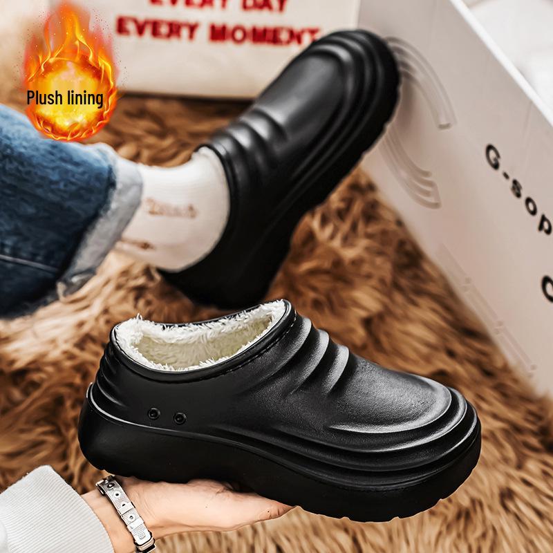 Нескользящая обувь шеф-повара с флисовой подкладкой: Теплые, Маслостойкие, Мягкая подошва, Большие размеры, Идеальны для мужчин и женщин, работающих в сфере гостеприимства.