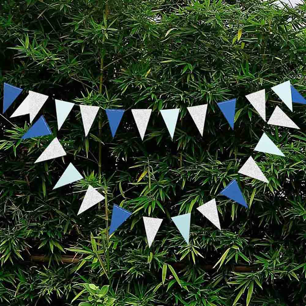 Блестящая треугольная флаговая строка с бумажными гирляндами 3 м, баннеры для свадьбы, дня рождения, Хэллоуина, выпускного, подвесные украшения, принадлежности для украшения