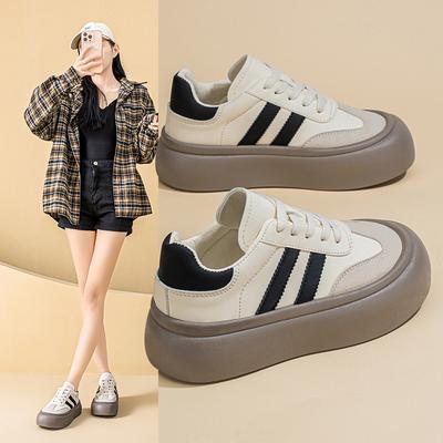 Dexun обувь женская 2025 весна новая дышащая маленькая белая обувь женская корейская версия универсальная платформа спортивная и повседневная обувь для скейтборда трендовая