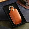 Подходит для кожаного чехла для ключей от служебного автомобиля Kia, ручной работы, кожаный высококлассный чехол для ключей, кольцо