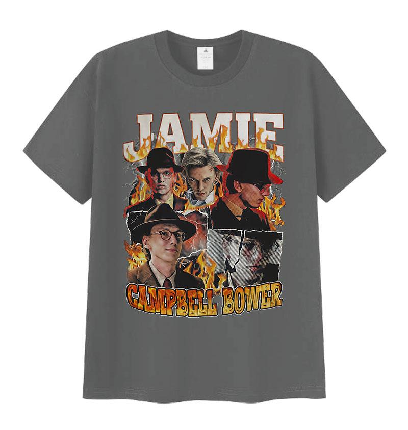 Limited Actors Jamie Campbell Bower Graphic T Shirt Mens Retro Fashion Oversized Cotton Tshirt Classic Gothic Clothing Tshirts