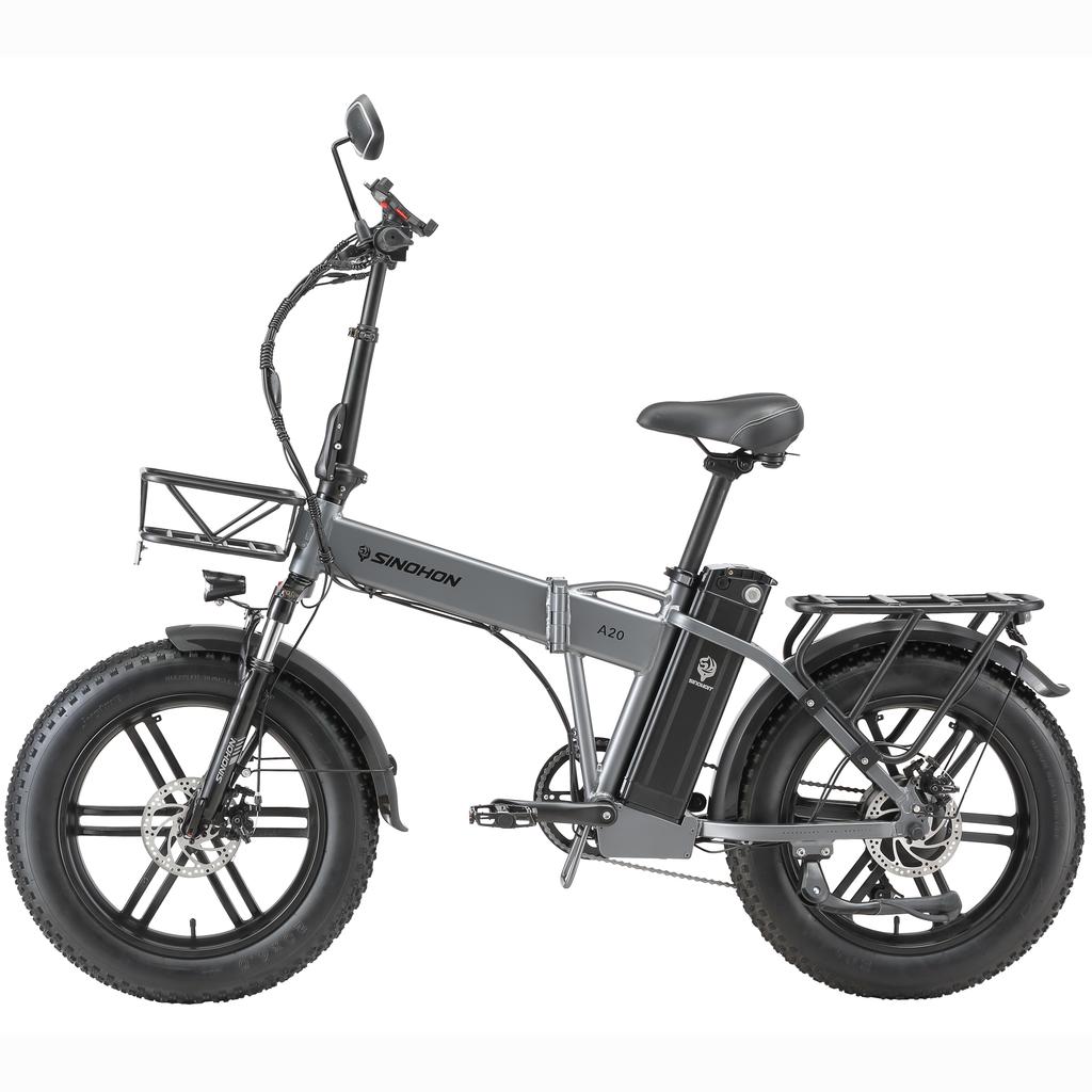 SINOHON A20 City Commuting Adult Electric Bicycle 500W Motor 48V18Ah Battery Multi Terrain E-Bike 20 Inch Road Tires With Tow Seat Electric Bicycle