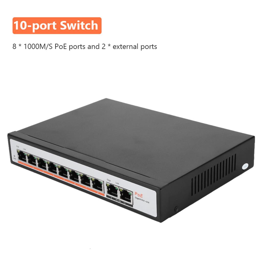 Встроенный 8+2 10-портовый PoE Gigabit Ethernet-коммутатор для мониторинга IP-камеры