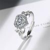 925 Sterling Silver Zircon Heart Finger Rings for Women Girls Wedding Party Classic Jewelry Gift Kfdka