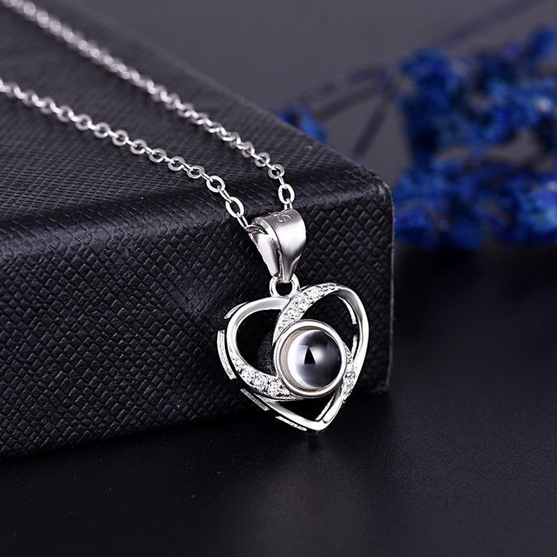Серебряное ожерелье S925 с надписью «Я люблю тебя» на 100 языках
