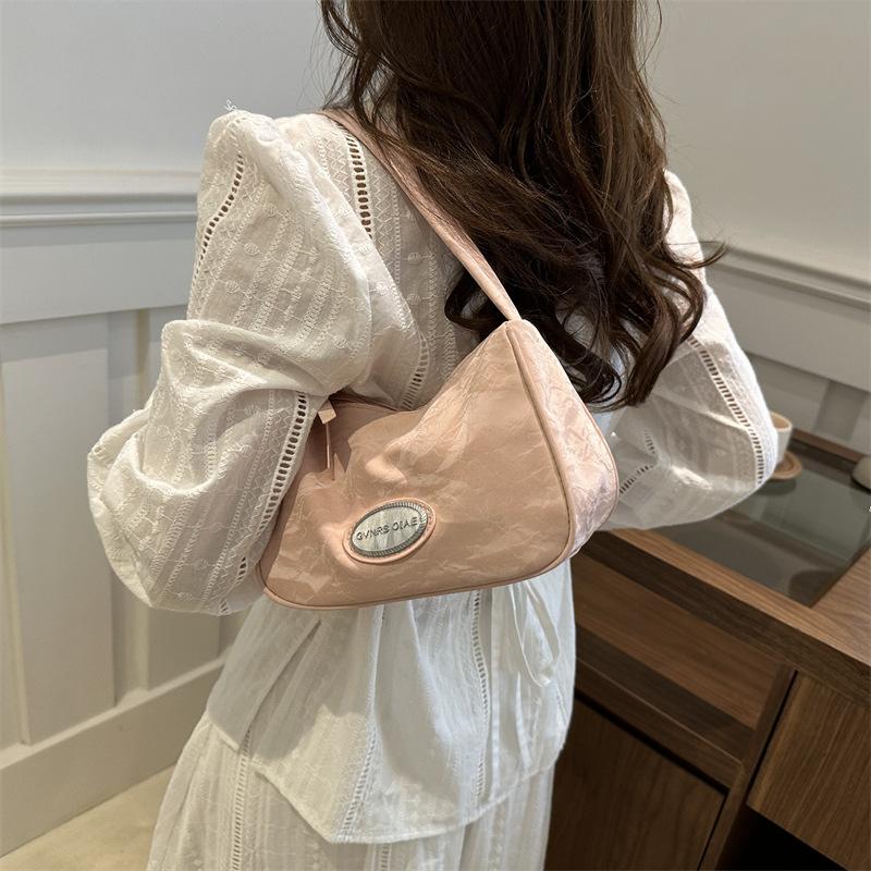 Простая и высококачественная сумка подмышкой на лето, новая ретро-текстура для поездок на работу, легкая роскошная повседневная сумка на одно плечо в форме полумесяца