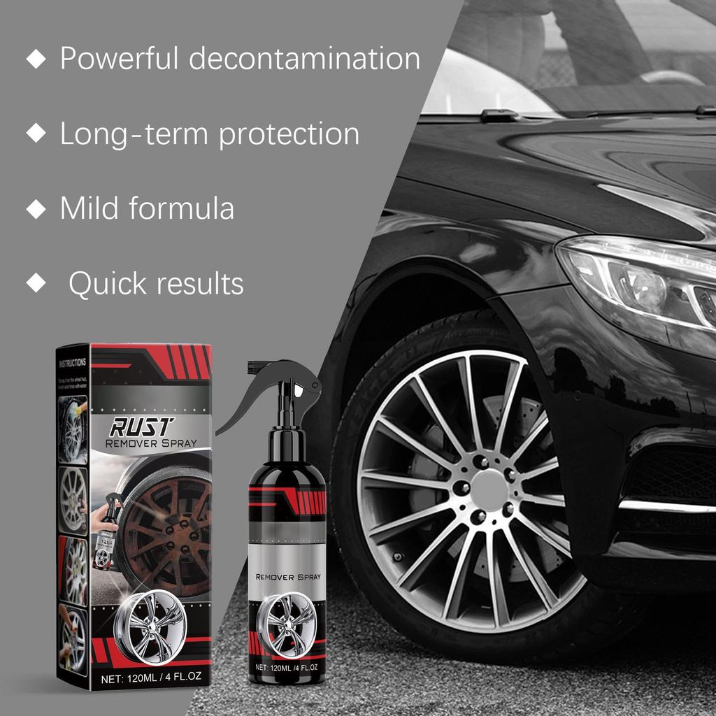 Car Iron Powder Remover, Yellowing And Remover, Cleaner For Car Surfaces, Car Spray Exterior, Wheels And Tires All Purpose Cleaning Spray, 120ml