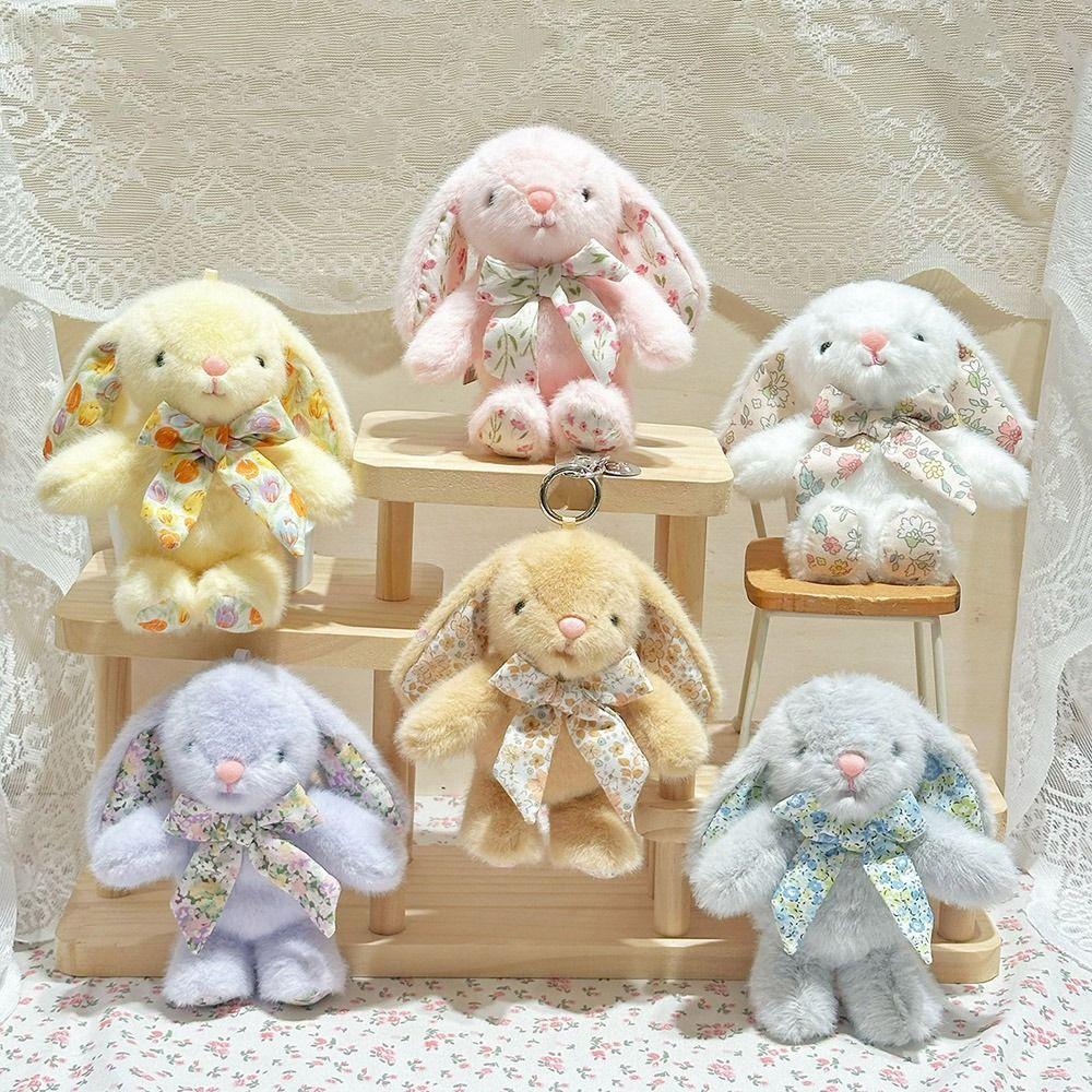 Plush Stuffed Plush Rabbit Keychain Soft Rabbit Doll Keyring Bag Hanging Pendant Gifts