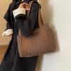 Quilted Shoulder Bag Down Padded Woman Tote Handbag Soft Winter Lightweight Girl's School Bag Puffer Cotton Large Pockets Purse CLE