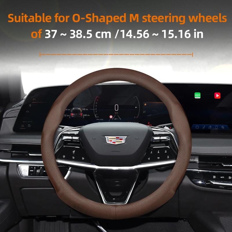 Suitable for Cadillac Ultra-Thin Breathable Leather Steering Wheel Cover Suitable for Cts 2013 Ct4 Carbon Interior Ct5 Xt5 Xt4 Xt6 Escalade Srx X