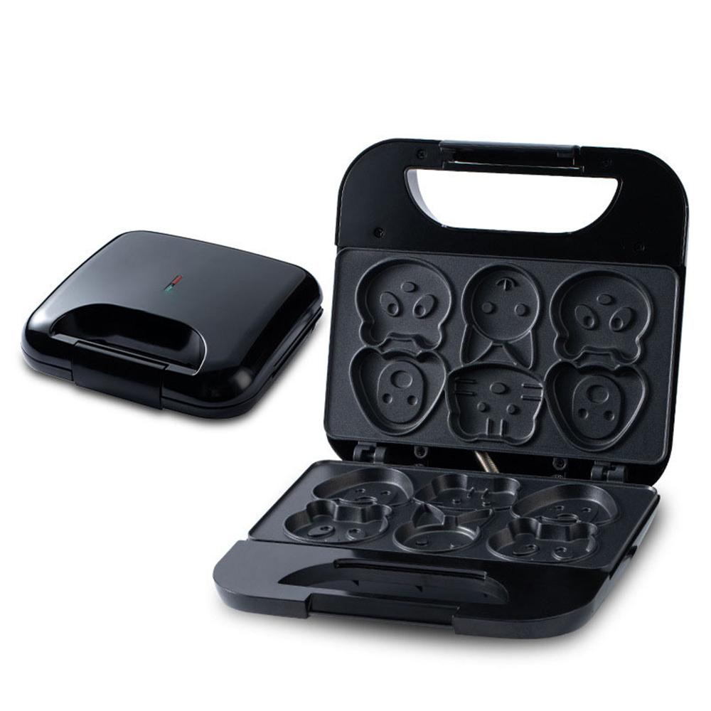 Мини-вафельница с животными, приготовление 6 различных блинов в форме кошек и собак, электрическая вафельница с антипригарным покрытием