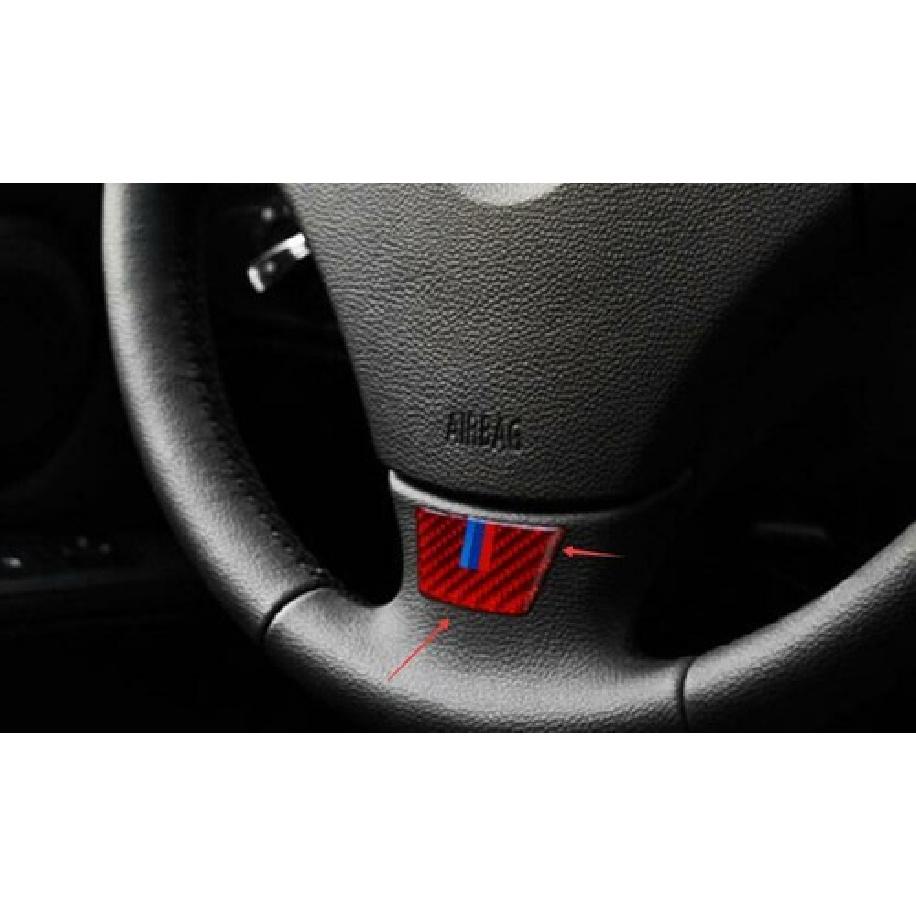 Red Carbon Fiber Steering Wheel Cover Decor For BMW 3-Series E90 2005-2011 2012