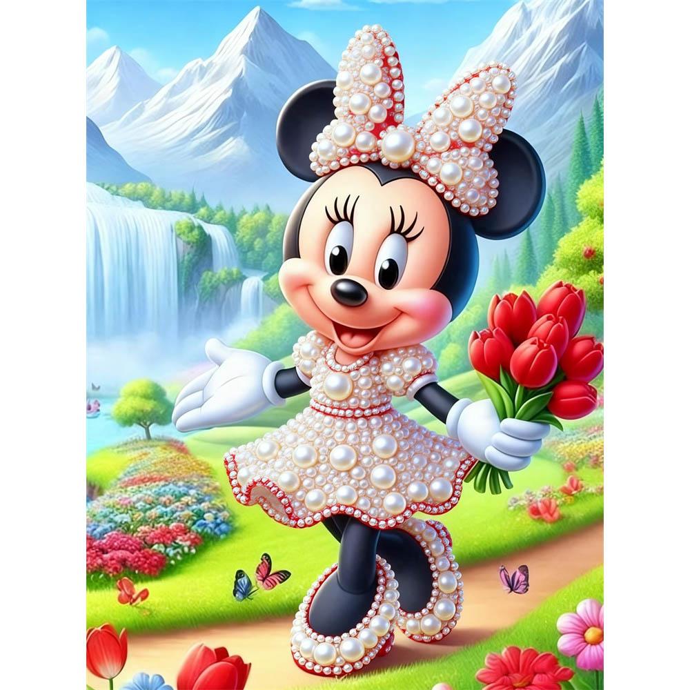 Disney Жемчужная живопись Минни Горный Цветок Море Водопад Креативное Искусство 5D Жемчучная Вышивка Набор для Вышивания Крестиком Ручная Работа DIY Декор Дома и Комнаты Подарок